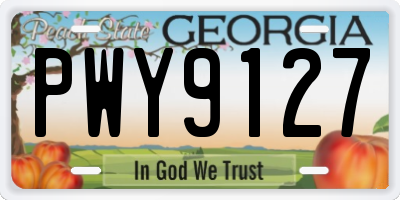 GA license plate PWY9127