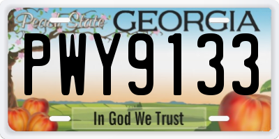 GA license plate PWY9133