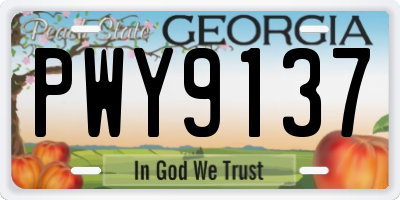 GA license plate PWY9137