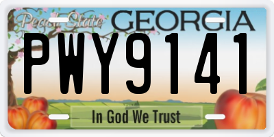GA license plate PWY9141