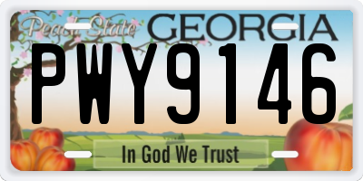GA license plate PWY9146