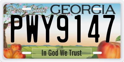 GA license plate PWY9147
