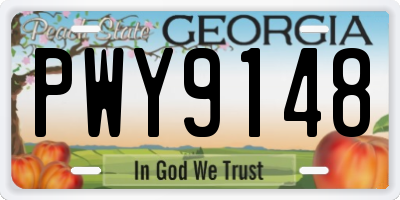 GA license plate PWY9148