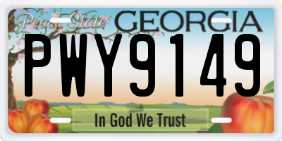 GA license plate PWY9149
