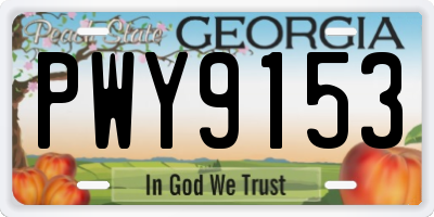 GA license plate PWY9153