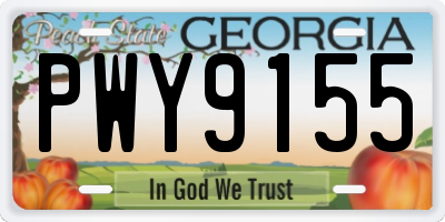 GA license plate PWY9155