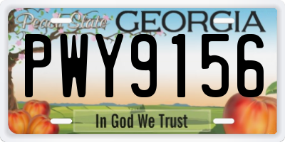 GA license plate PWY9156