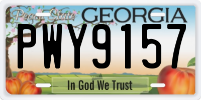 GA license plate PWY9157