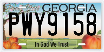 GA license plate PWY9158