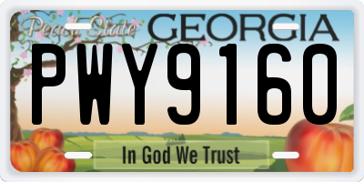 GA license plate PWY9160