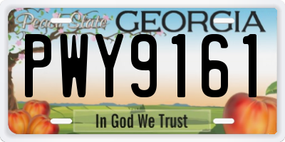GA license plate PWY9161