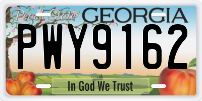 GA license plate PWY9162