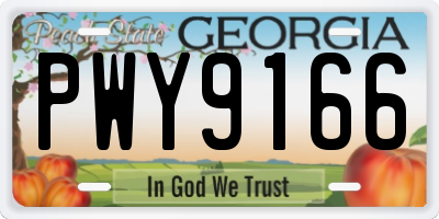 GA license plate PWY9166