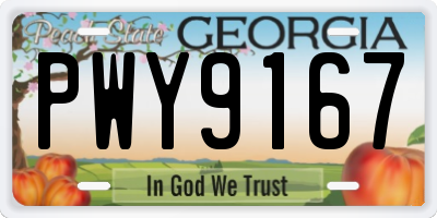 GA license plate PWY9167
