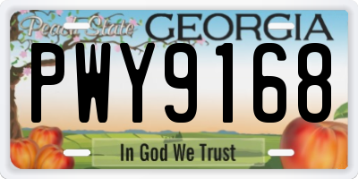 GA license plate PWY9168