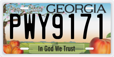 GA license plate PWY9171