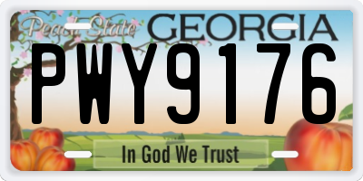 GA license plate PWY9176