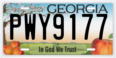 GA license plate PWY9177