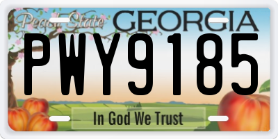 GA license plate PWY9185