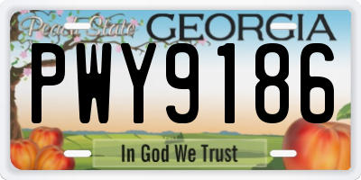 GA license plate PWY9186