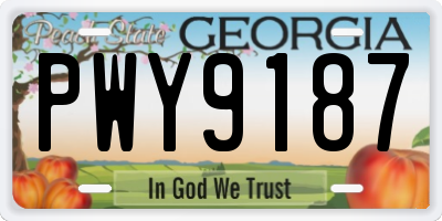 GA license plate PWY9187