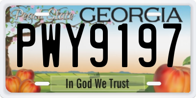 GA license plate PWY9197