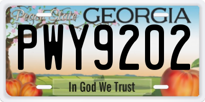 GA license plate PWY9202