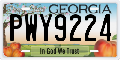GA license plate PWY9224