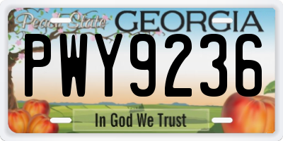 GA license plate PWY9236