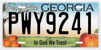 GA license plate PWY9241