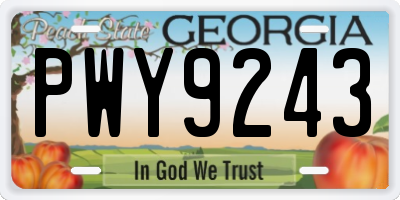 GA license plate PWY9243