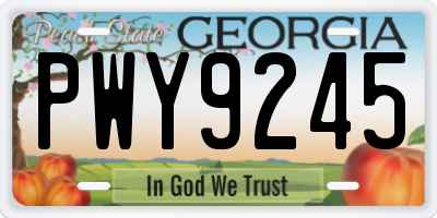 GA license plate PWY9245