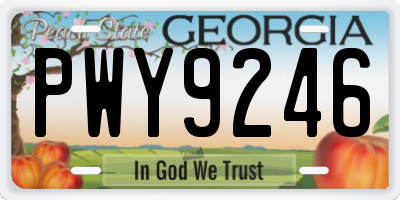 GA license plate PWY9246
