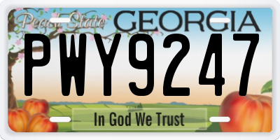 GA license plate PWY9247