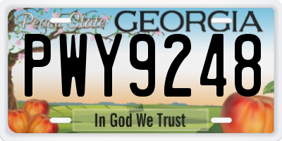 GA license plate PWY9248