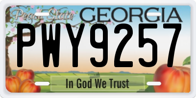 GA license plate PWY9257