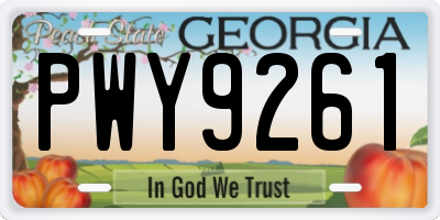 GA license plate PWY9261
