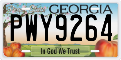 GA license plate PWY9264