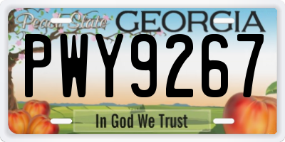 GA license plate PWY9267