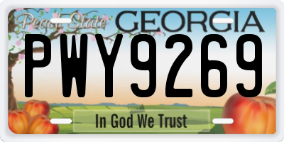 GA license plate PWY9269