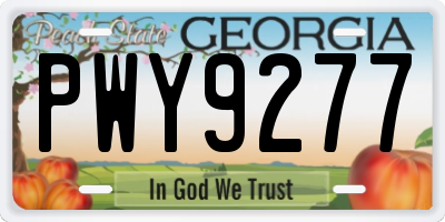 GA license plate PWY9277