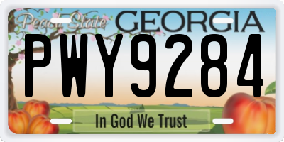 GA license plate PWY9284