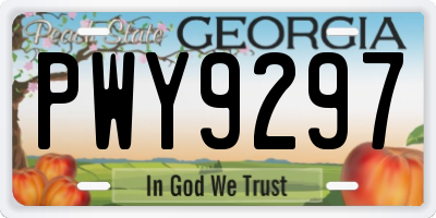 GA license plate PWY9297