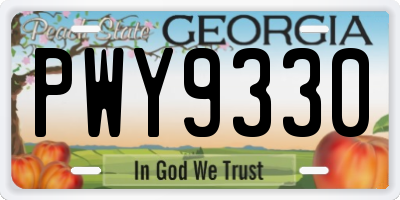 GA license plate PWY9330