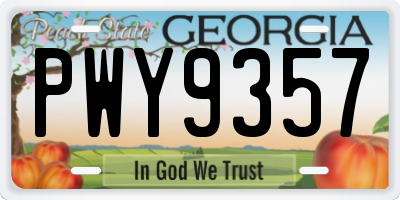 GA license plate PWY9357
