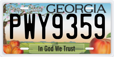 GA license plate PWY9359