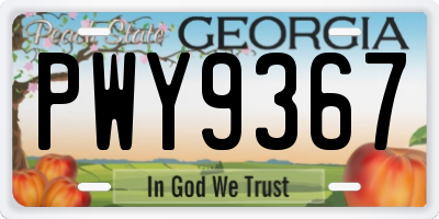 GA license plate PWY9367