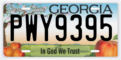 GA license plate PWY9395