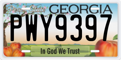 GA license plate PWY9397