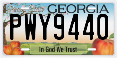 GA license plate PWY9440